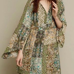 Anthropologie Amelie silk kimono dress